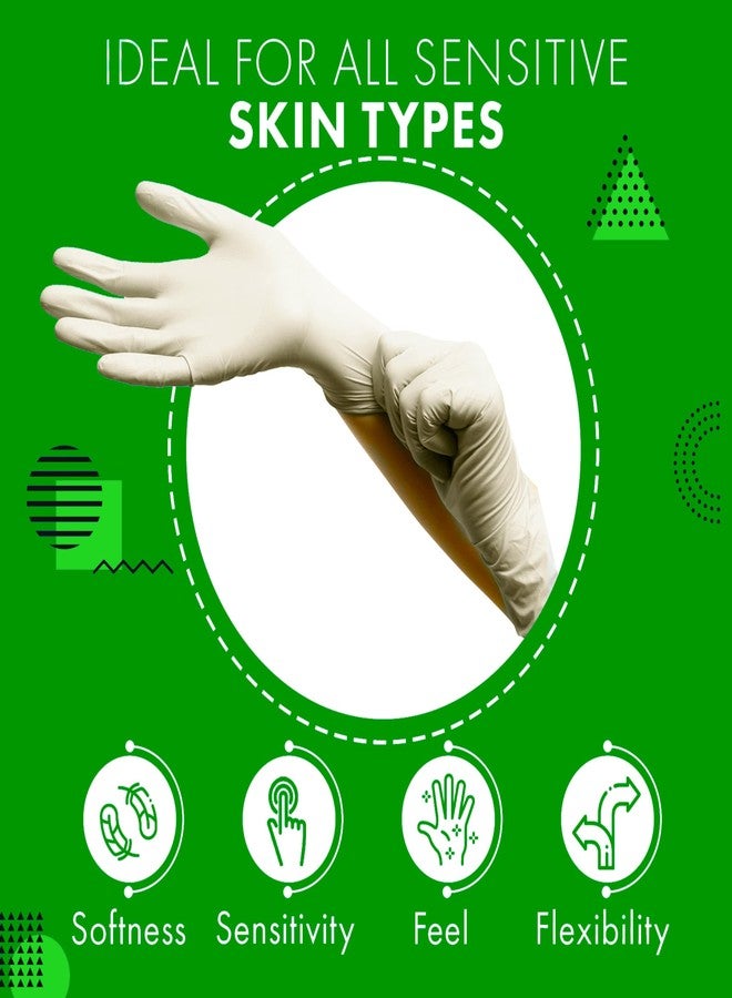 Green Direct Disposable Latex Gloves Powder Free Cleaning Gloves Size Small, Pack of 100 - Image 3